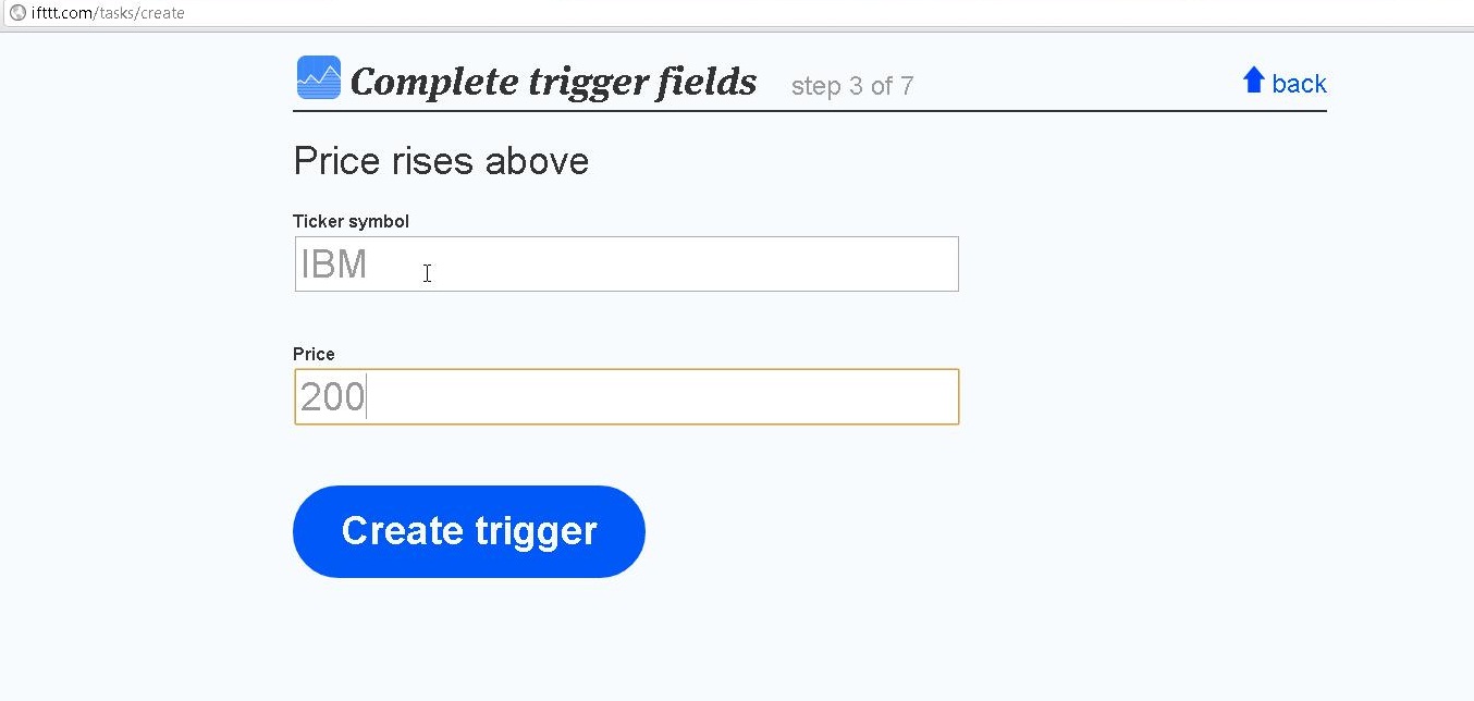 IFTTT trigger fields