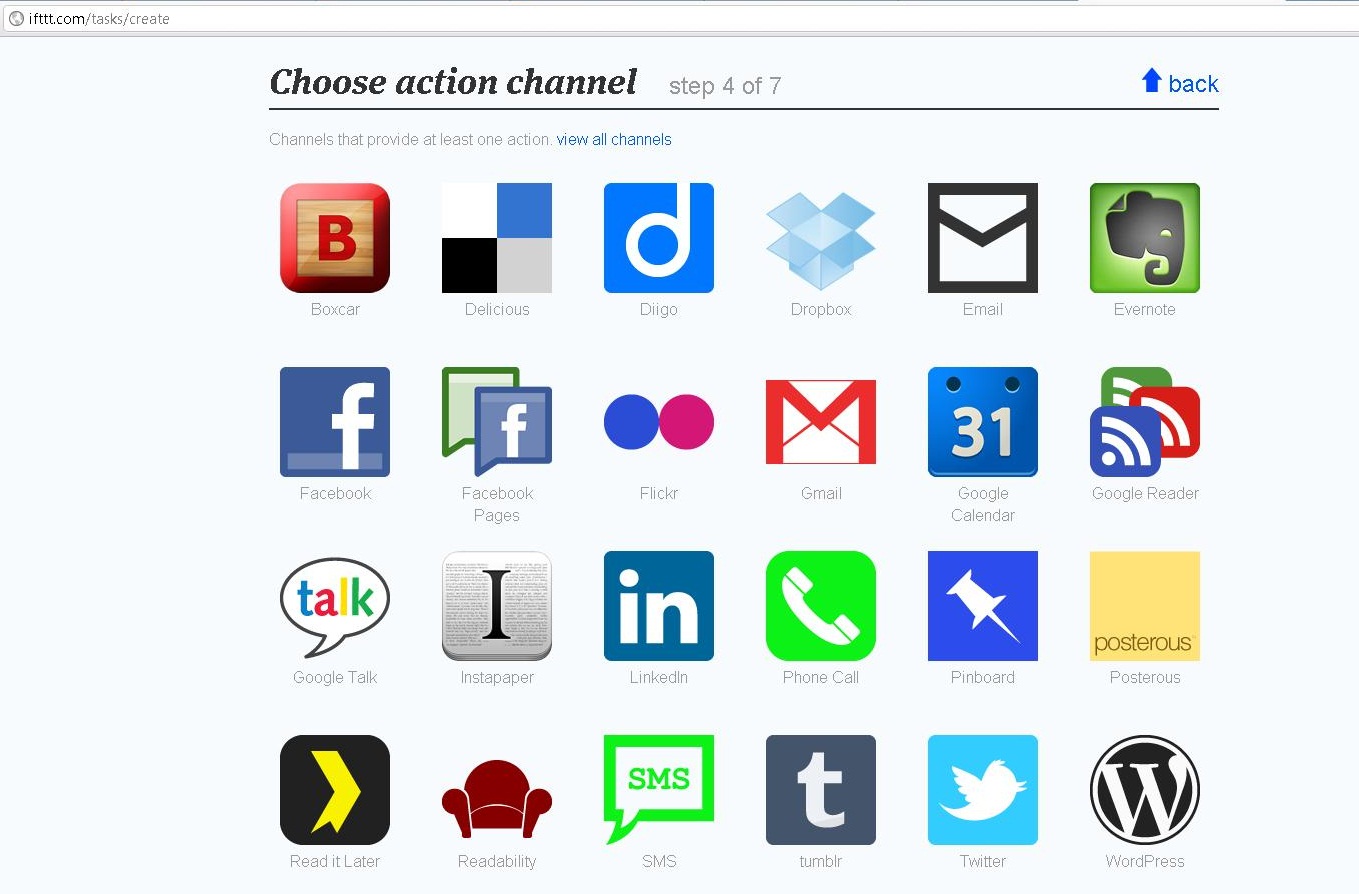 IFTTT choose action