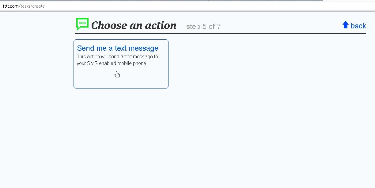 IFTTT send me a message action